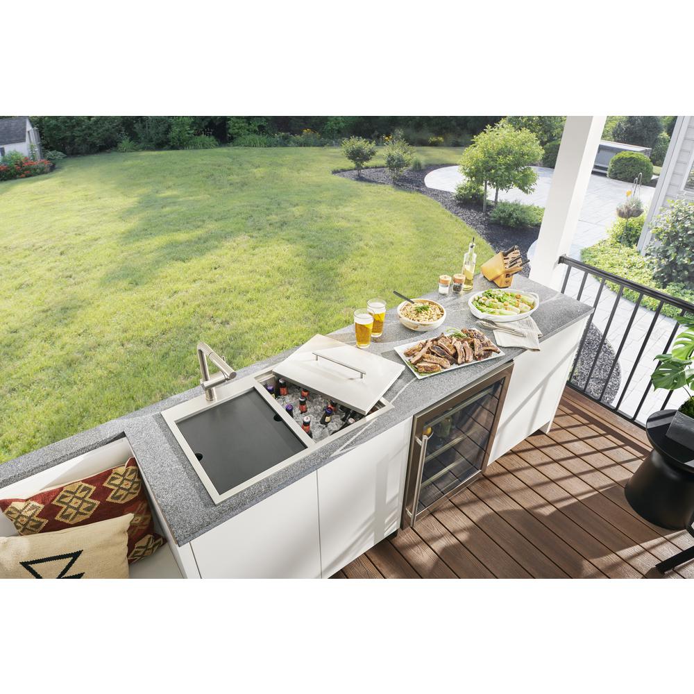 Ruvati Insulated Ice Chest and Outdoor Sink 29 x 20 inch BBQ Workstation T-316. Picture 9