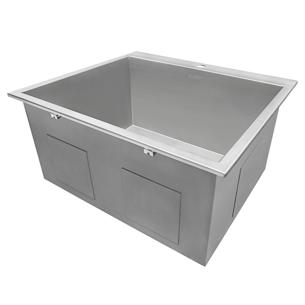 Ruvati Topmount Laundry Utility Sink 25" x 22" x 12" Deep 16 Gauge. Picture 9