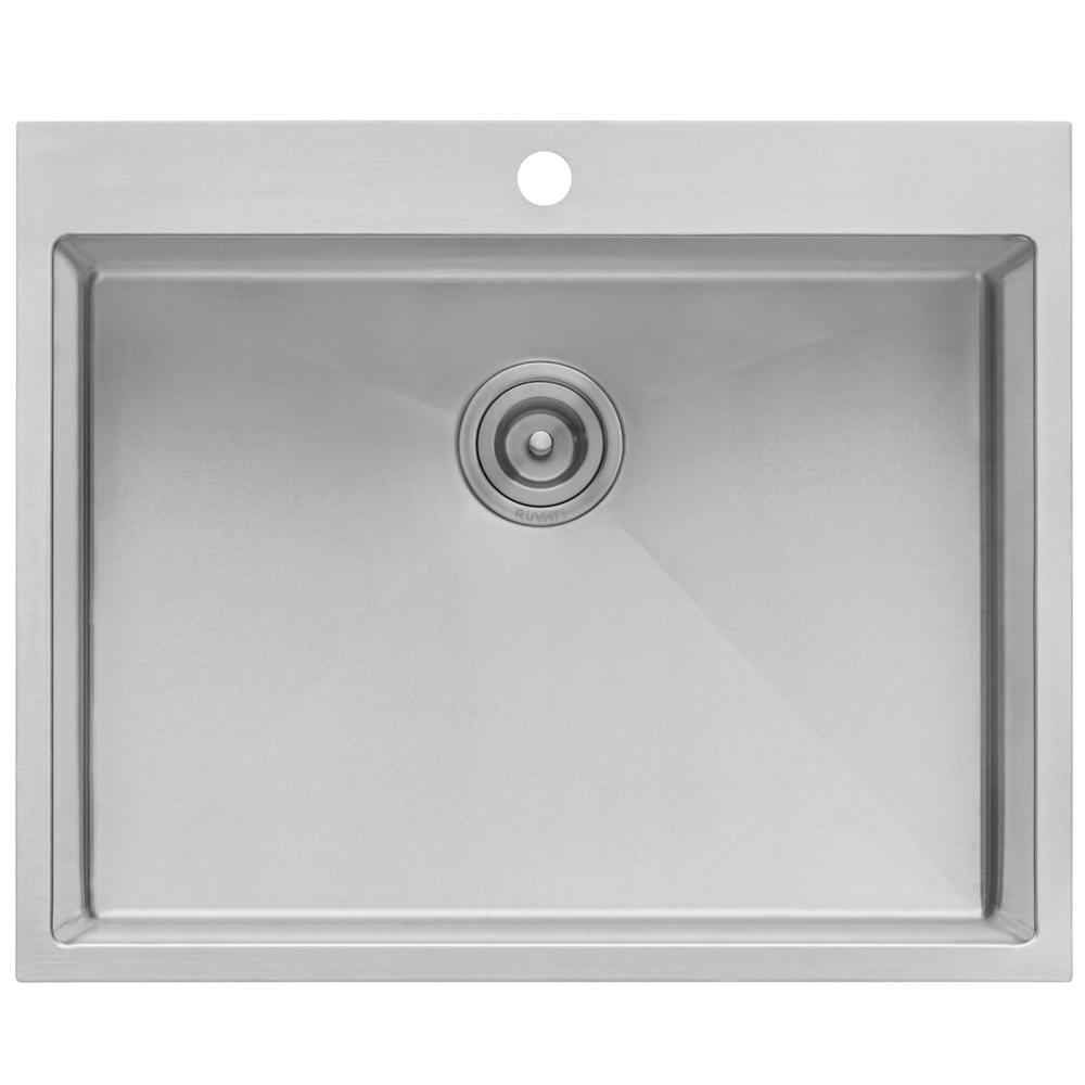 Ruvati Laundry Utility Sink 27 x 22 x 12 inch Rounded Corners Deep 16 Gauge. Picture 2