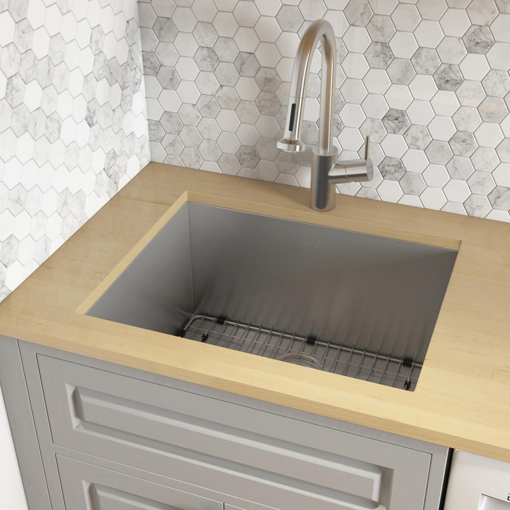 Ruvati 23" x 18" x 12" Deep Laundry Utility Sink Undermount 16 Gauge. Picture 12