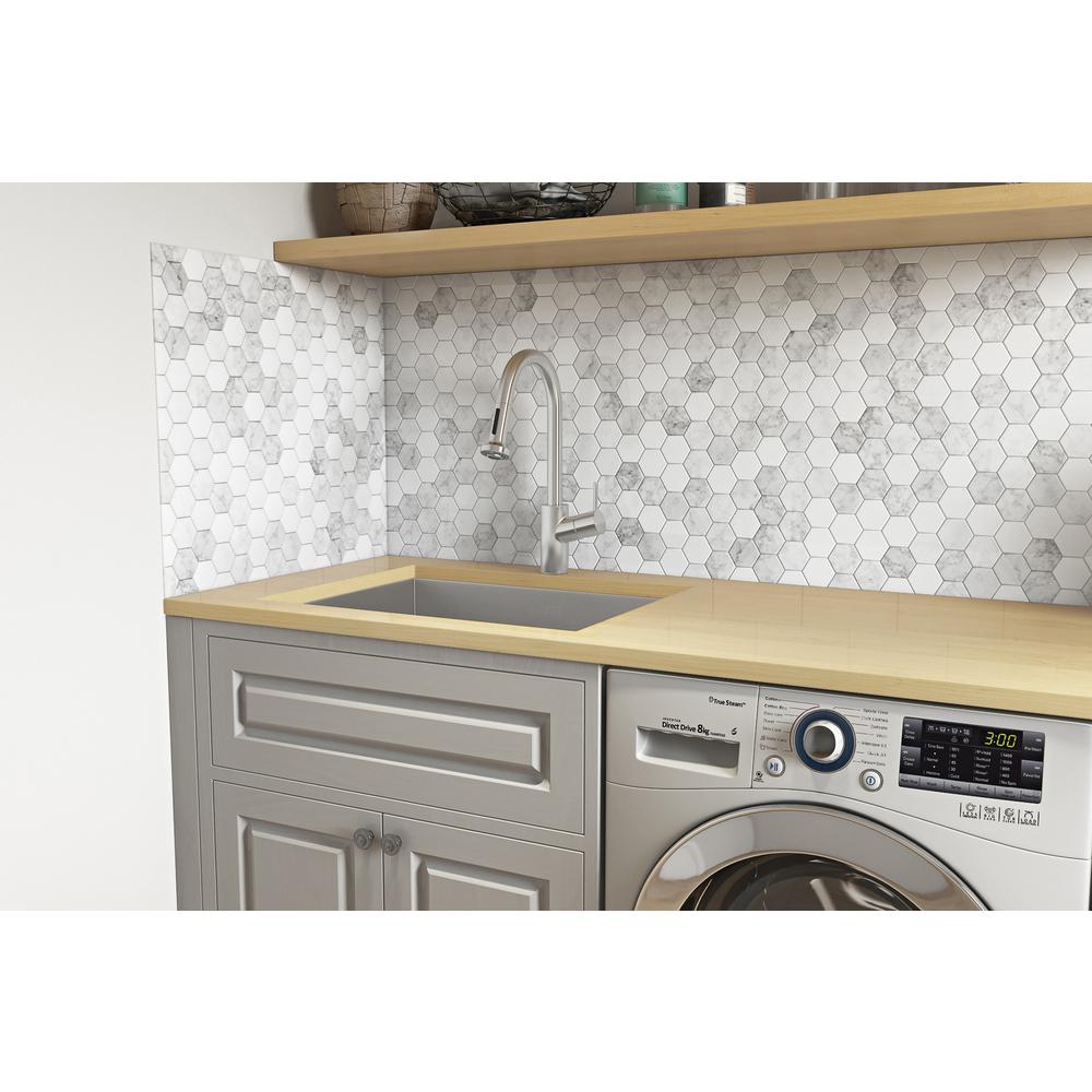 Ruvati 21" x 18" x 12" Deep Laundry Utility Sink Undermount 16 Gauge. Picture 4