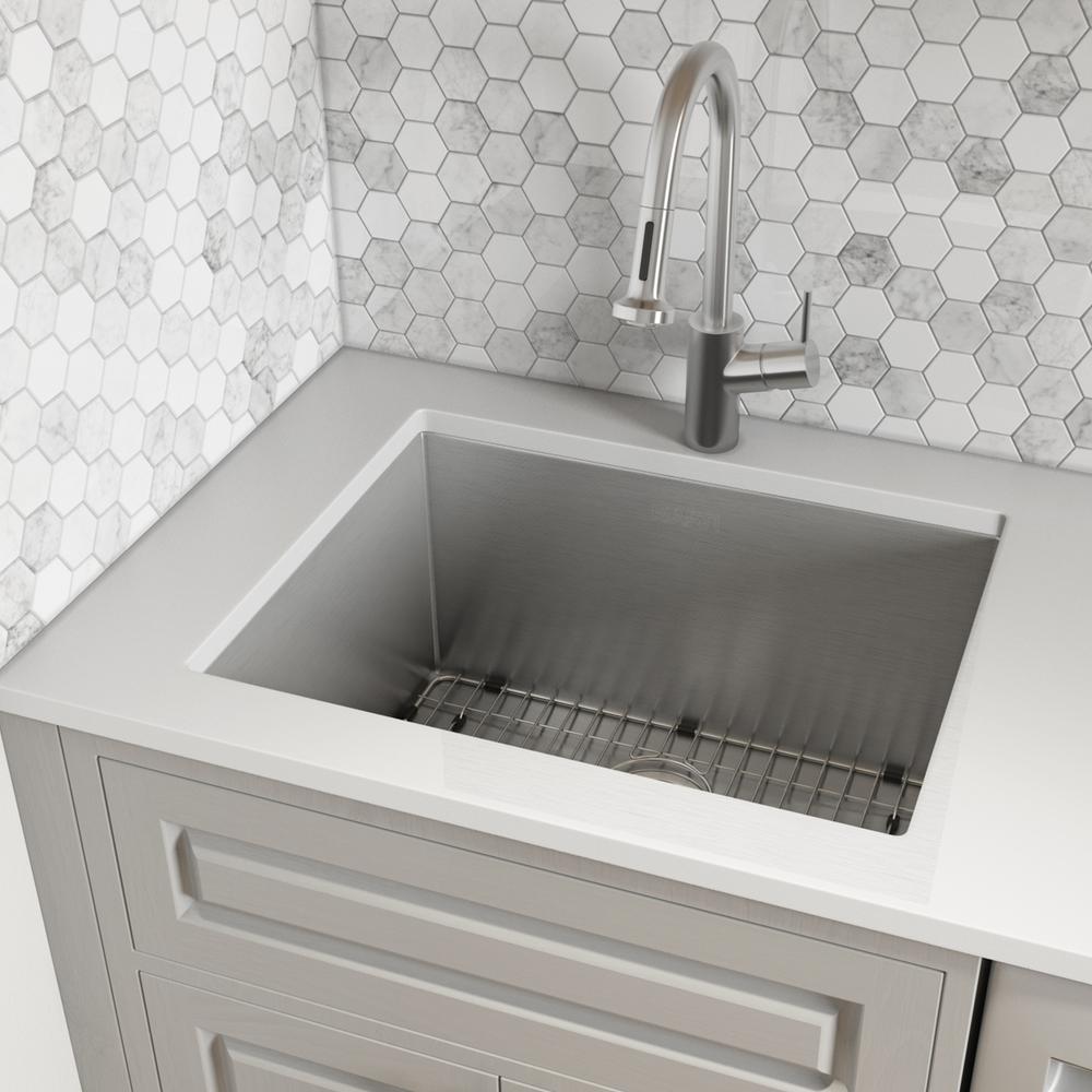 Ruvati 23" x 18" x 12" Deep Laundry Utility Sink Undermount 16 Gauge. Picture 8