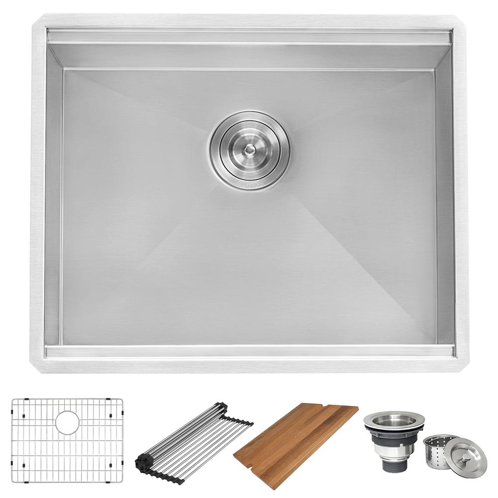 Ruvati 23" x 19" x 13" Deep Laundry Utility Workstation Sink Undermount 16 Gauge. Picture 6