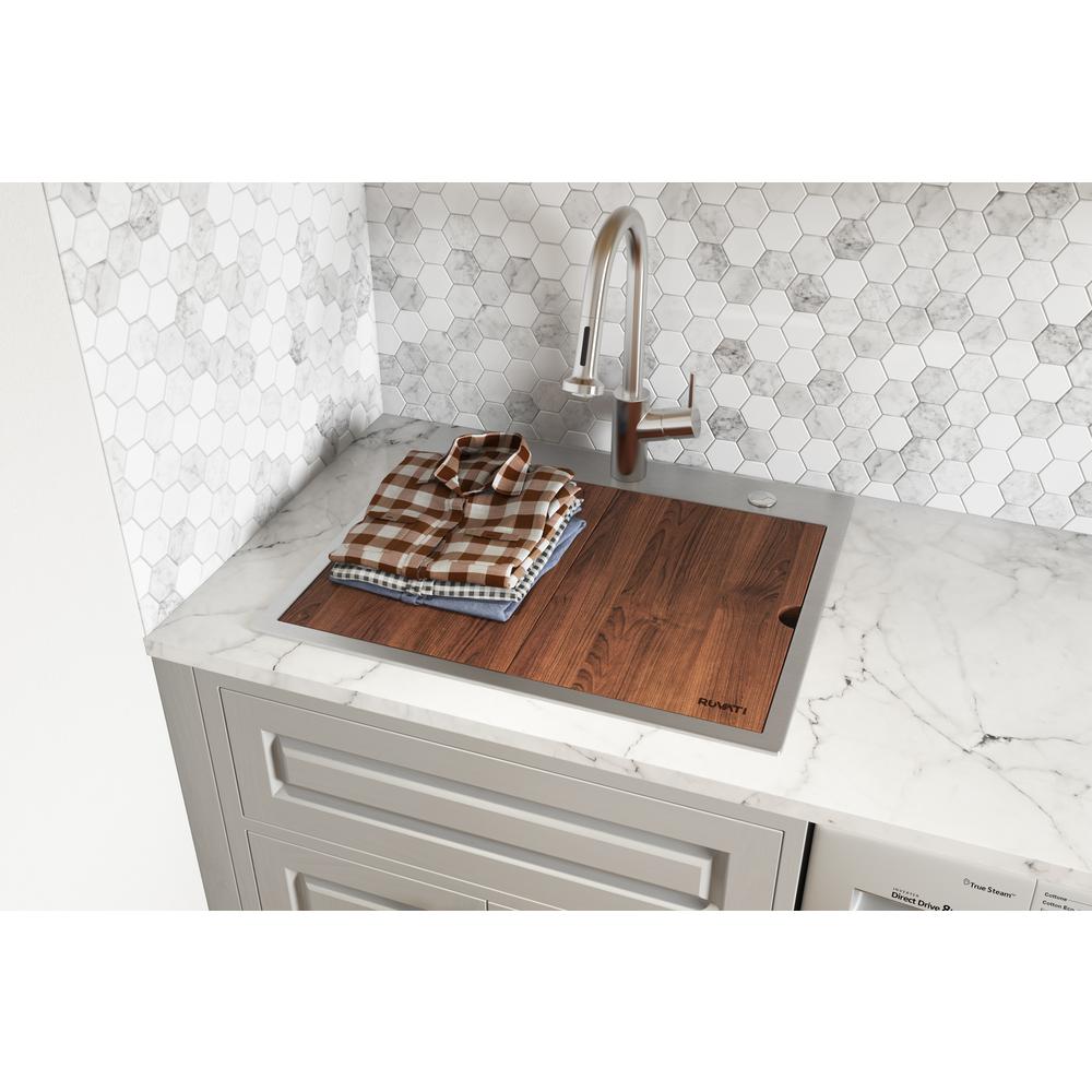 Ruvati 25 x 22 x 12in Drop-in Topmount Laundry Utility Workstation Sink 16 Gauge. Picture 6