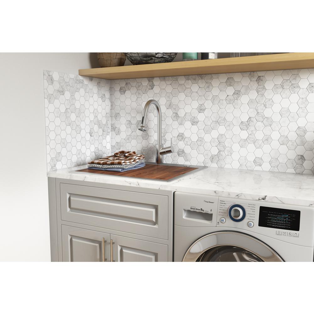 Ruvati 25 x 22 x 12in Drop-in Topmount Laundry Utility Workstation Sink 16 Gauge. Picture 7