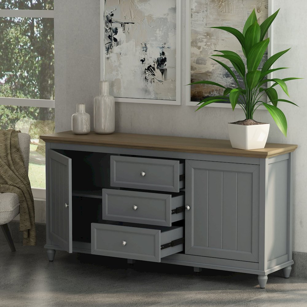 Chenon Sideboard - Grey & Brown. Picture 3