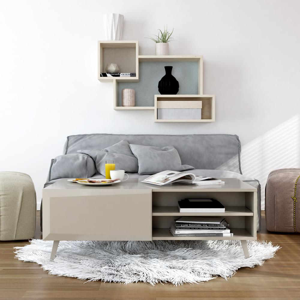 Altus 43" Coffee Table Gloss Grey. Picture 5