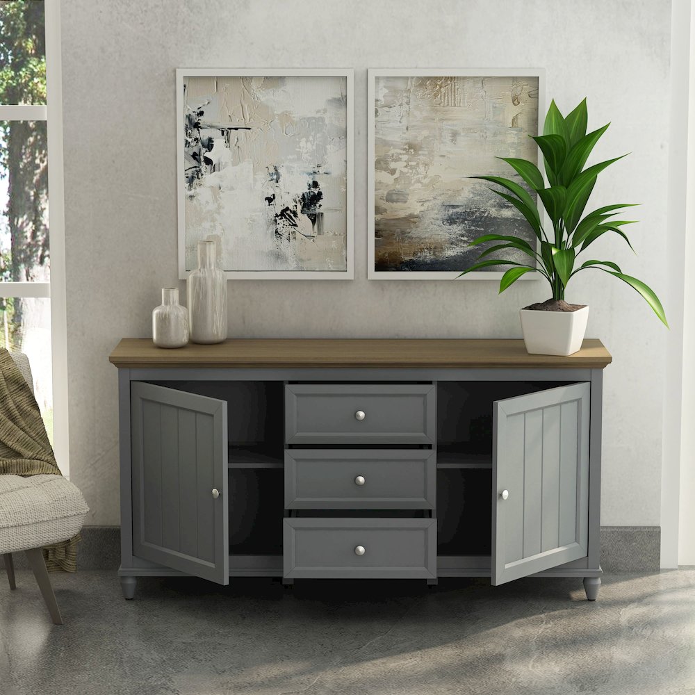 Chenon Sideboard - Grey & Brown. Picture 6