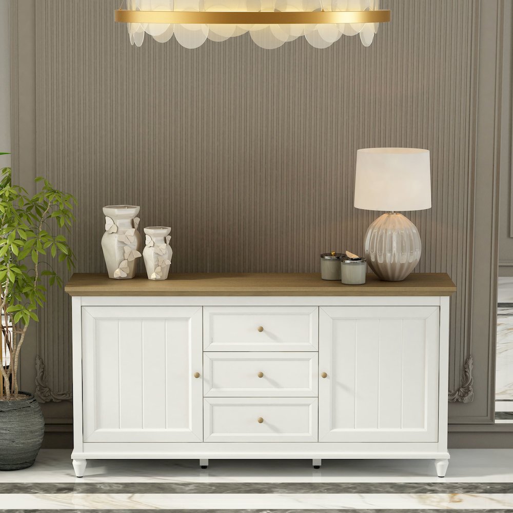 Chenon Sideboard - White & Brown. Picture 4