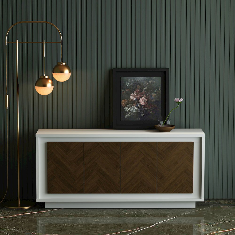 Paraggi Sideboard - White & Mahogany. Picture 2