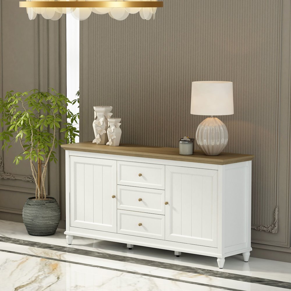 Chenon Sideboard - White & Brown. Picture 5