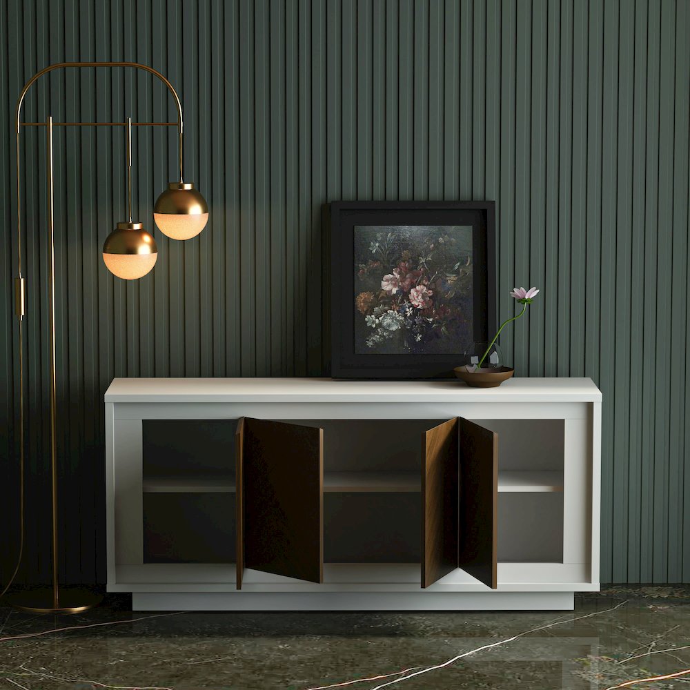 Paraggi Sideboard - White & Mahogany. Picture 4
