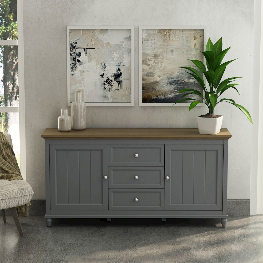 Chenon Sideboard - Grey & Brown. Picture 4