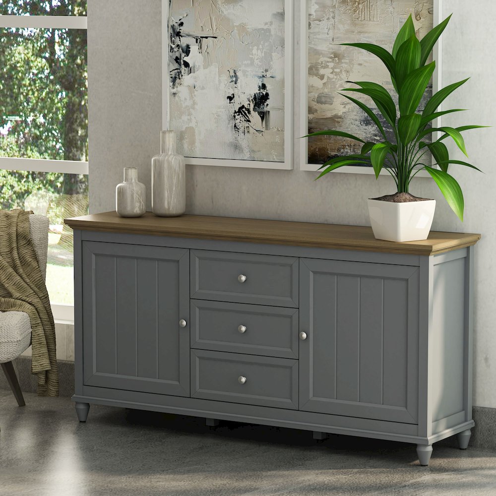 Chenon Sideboard - Grey & Brown. Picture 5