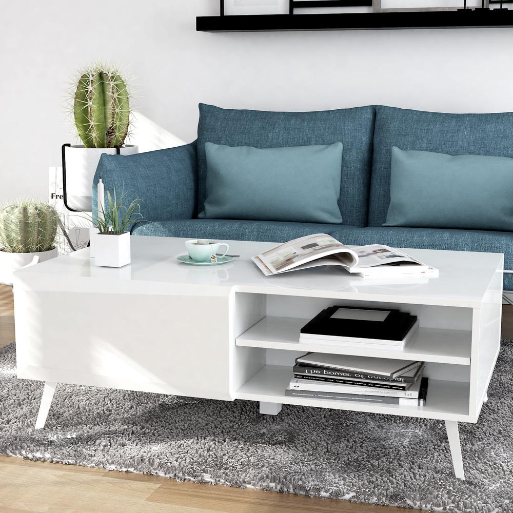 Altus 43" Coffee Table Gloss White. Picture 2