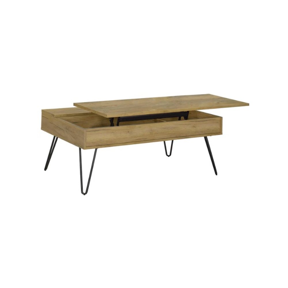 Fanning 3-piece Lift Top Coffee and End Table Set Golden Oak. Picture 2