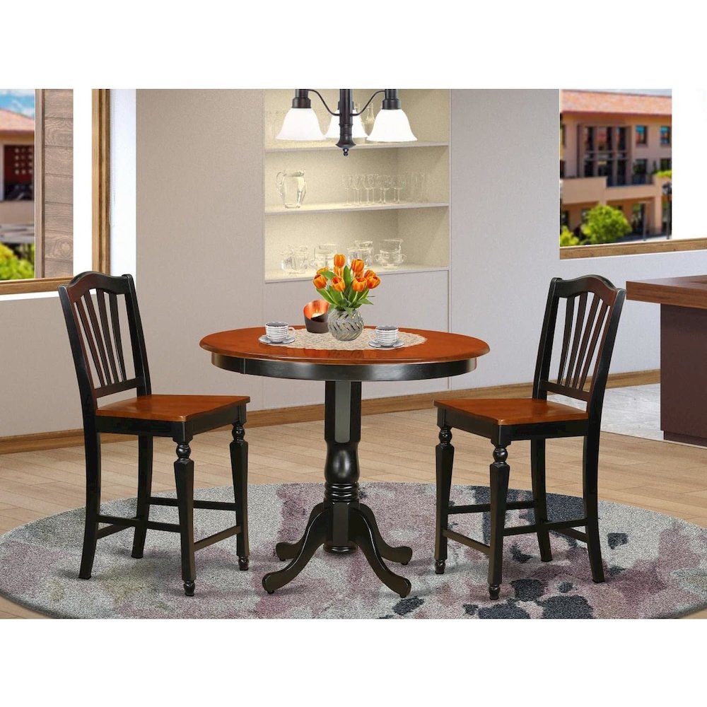 3  Pc  counter  height  Table  and  chair  set-pub  Table  and  2  Kitchen  Chairs.. Picture 4