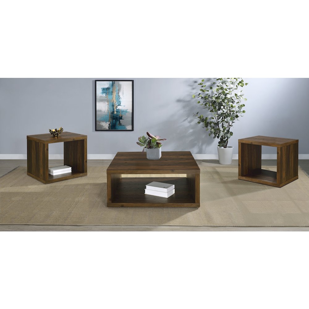 Frisco 3-piece Coffee and End Table Set Dark Pine. Picture 2