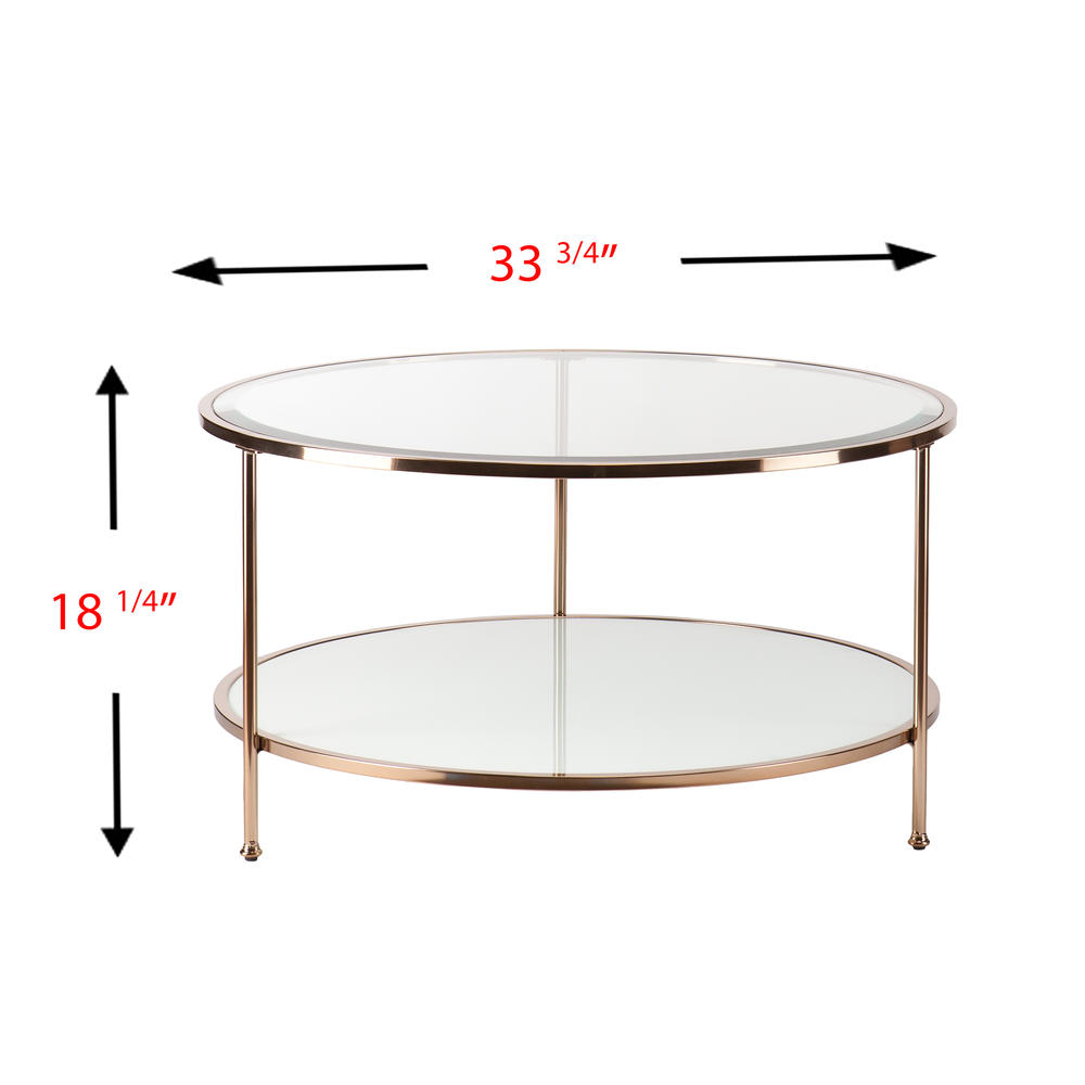 Risa Cocktail Table, Gold, 34 in x 34 in x 18 in. Picture 3