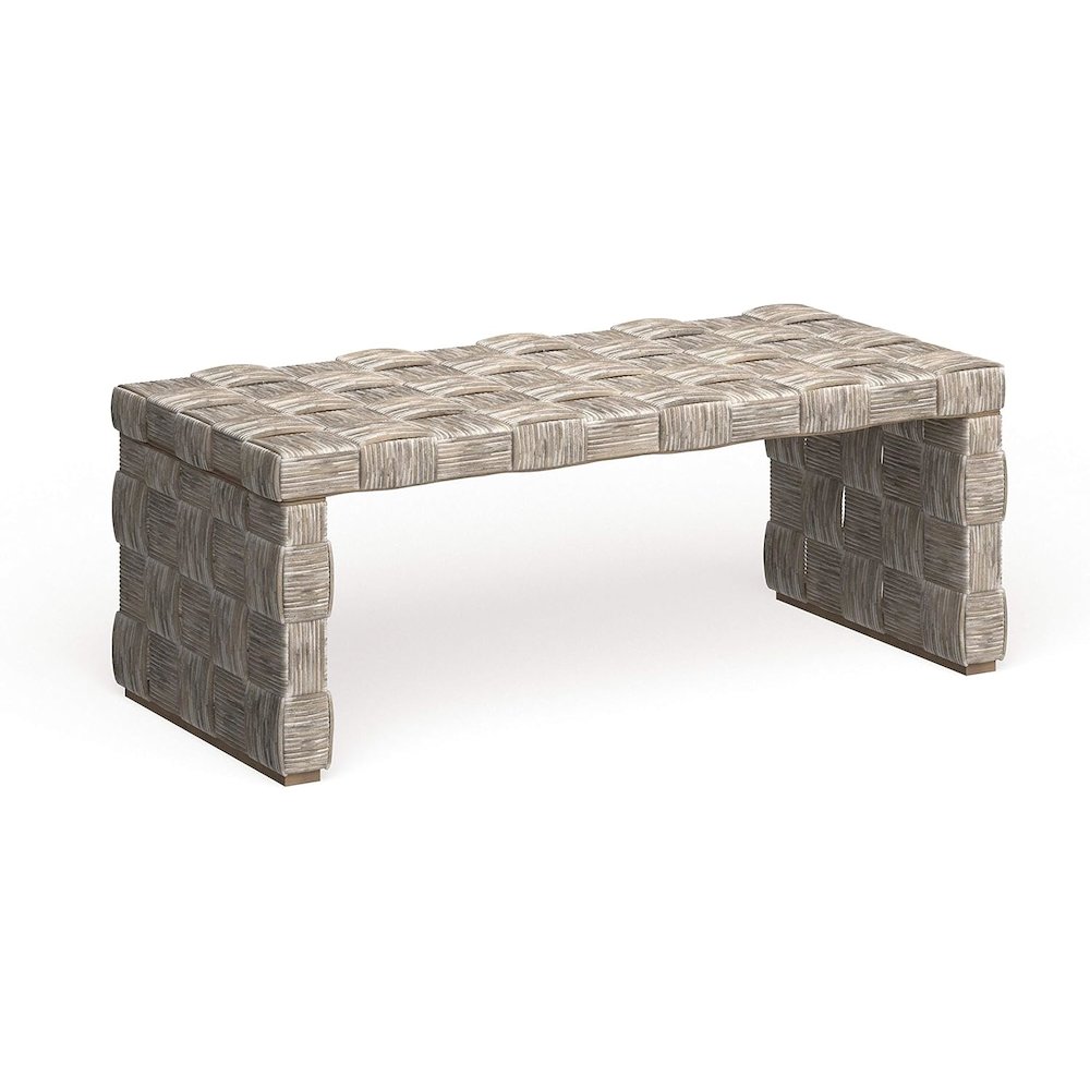 Home Collection Adkin White Rattan Rectangle Coffee Table. Picture 1