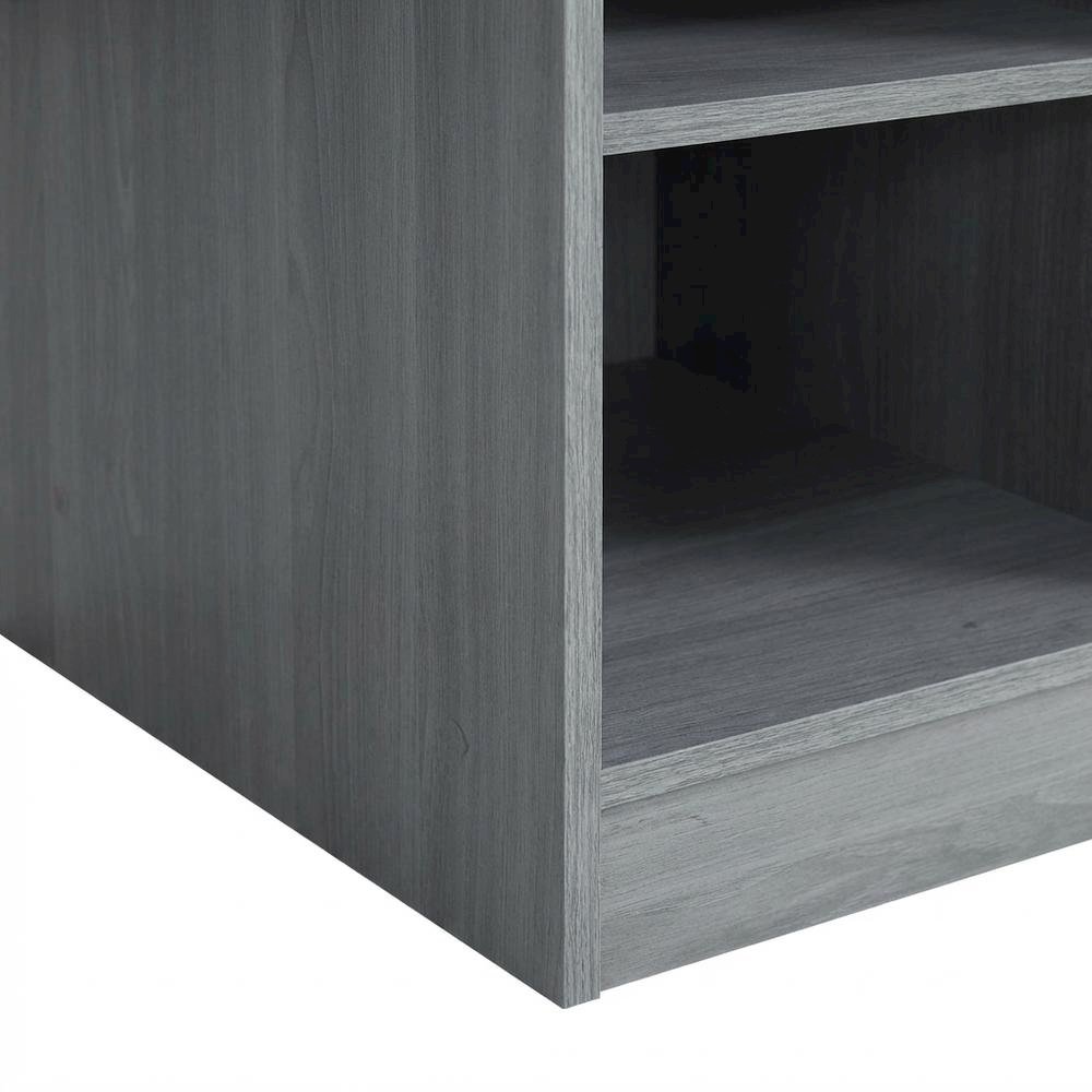 Wooden Desk with Hutch in Gray - Student & Home Office Workspace. Picture 6