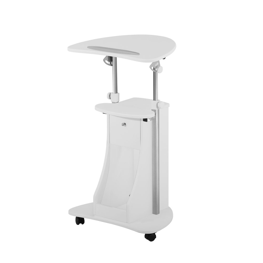 Sit-to-Stand Rolling Adjustable Storage Medical Laptop Computer Cart. Picture 5
