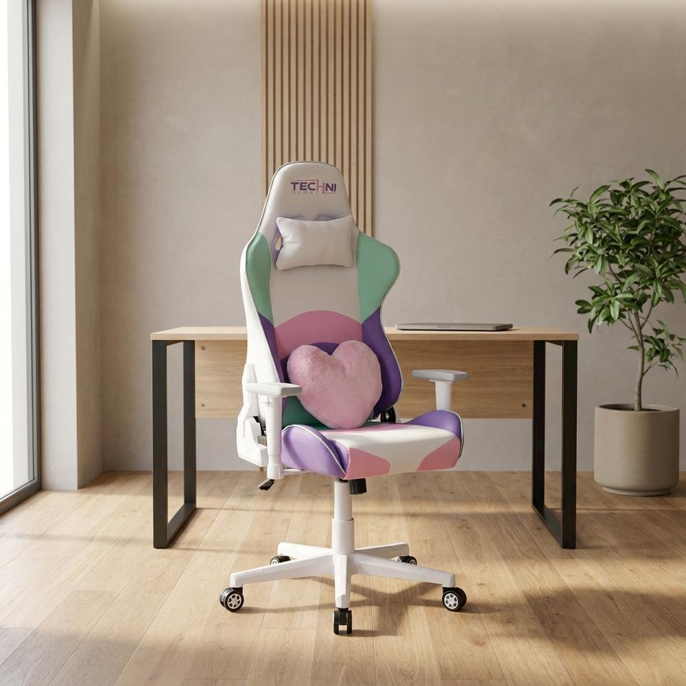 Kawaii Office and Gaming Chair with Ergonomic Design and Breathable Mesh. Picture 4