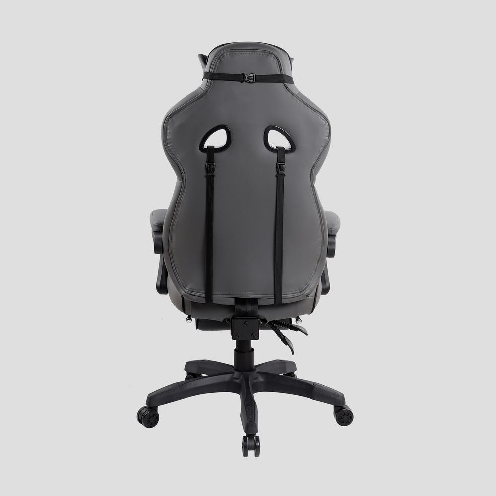 Reclining PU Leather Executive Office Chair with Footrest. Picture 16