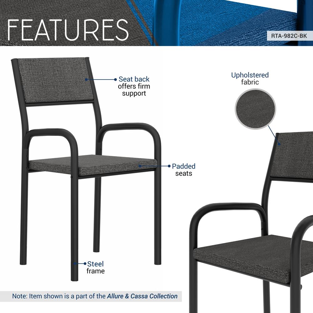 Techni Mobili Office Visiting Chair with metal frame, Black. Picture 17