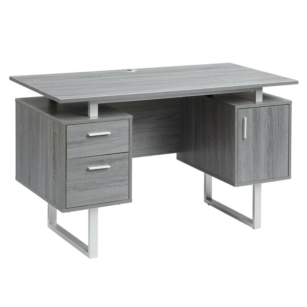 Modern Office Desk With Storage In Neutral Finish For Workspace Organization. Picture 1