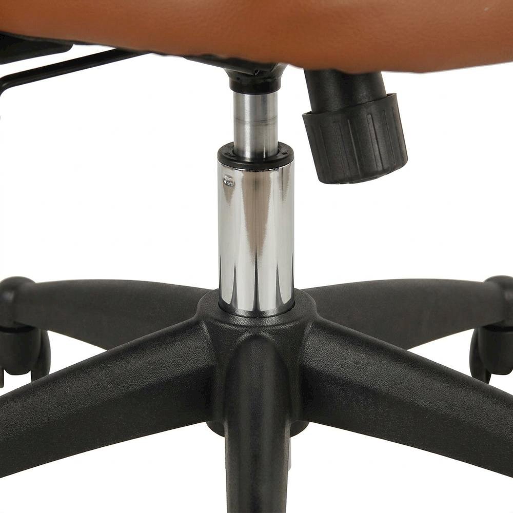 Brown Mesh Mid-Back Office Chair with Height-Adjustable Arms. Picture 6