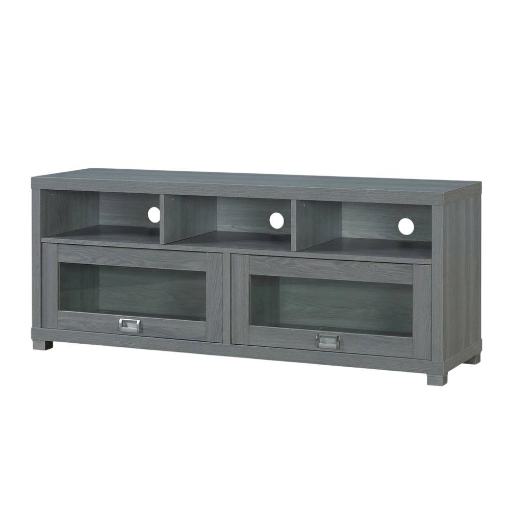 Grey TV Stand for up to 60-inch Screens with Sturdy Construction, Modern Design. Picture 1