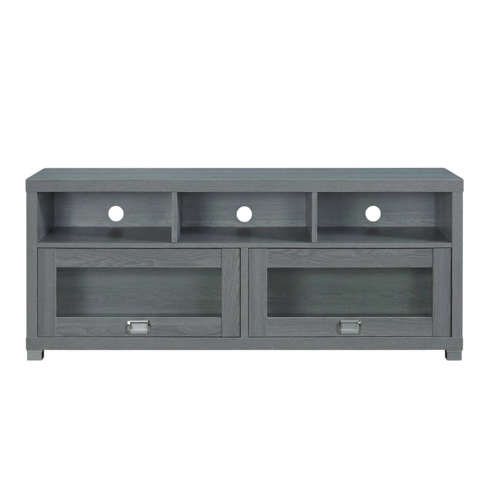 Grey TV Stand for up to 60-inch Screens with Sturdy Construction, Modern Design. Picture 2