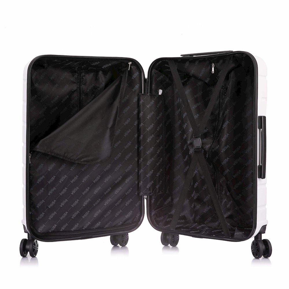 InUSA Trend lightweight hardside spinner 3 piece luggage set  20'',24'', 28'' White. Picture 4