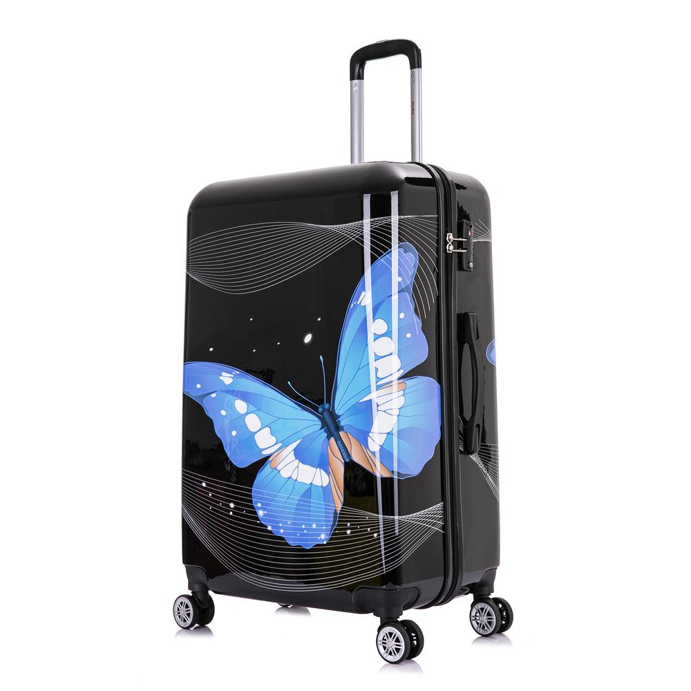 InUSA Prints Lightweight Hardside Spinner 28 inch Black Butterfly. Picture 2