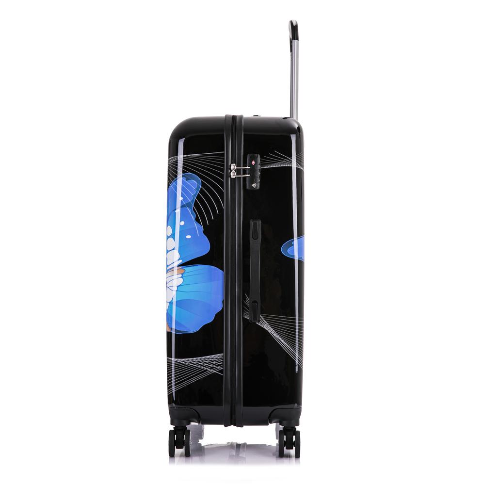 InUSA Prints Lightweight Hardside Spinner 28 inch Black Butterfly. Picture 3