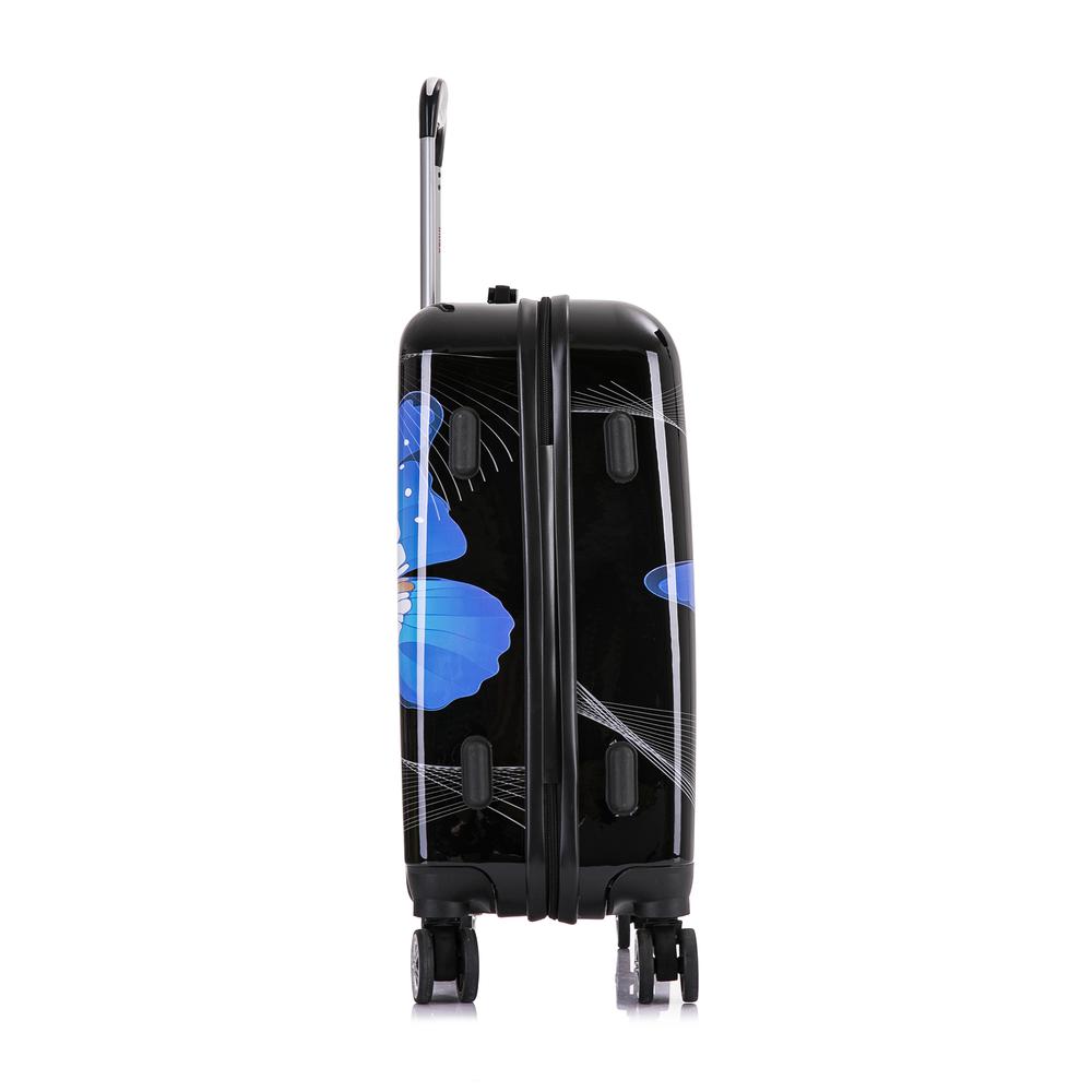 InUSA Prints Lightweight Hardside Spinner 20 inch Black Butterfly. Picture 6