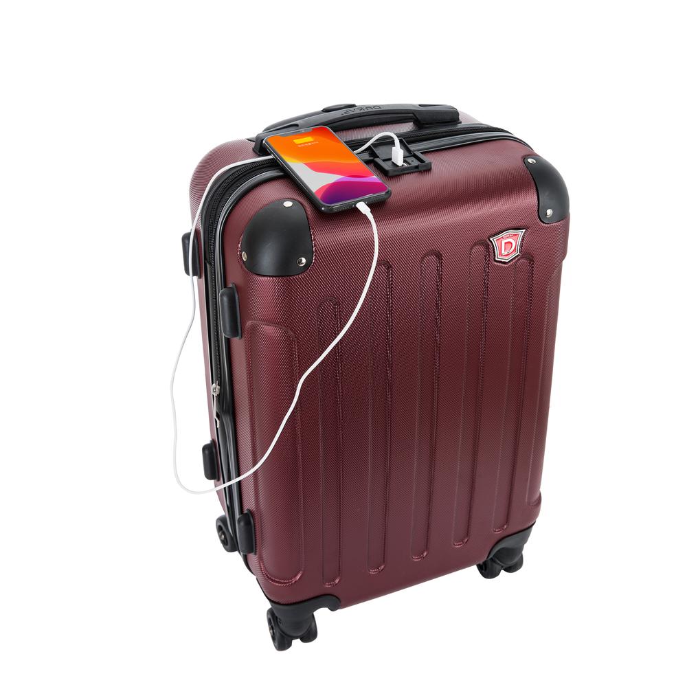 DUKAP Intely Smart Hardside 2 piece set 20''/28'' with USB and integrated weight scale - Wine. Picture 10