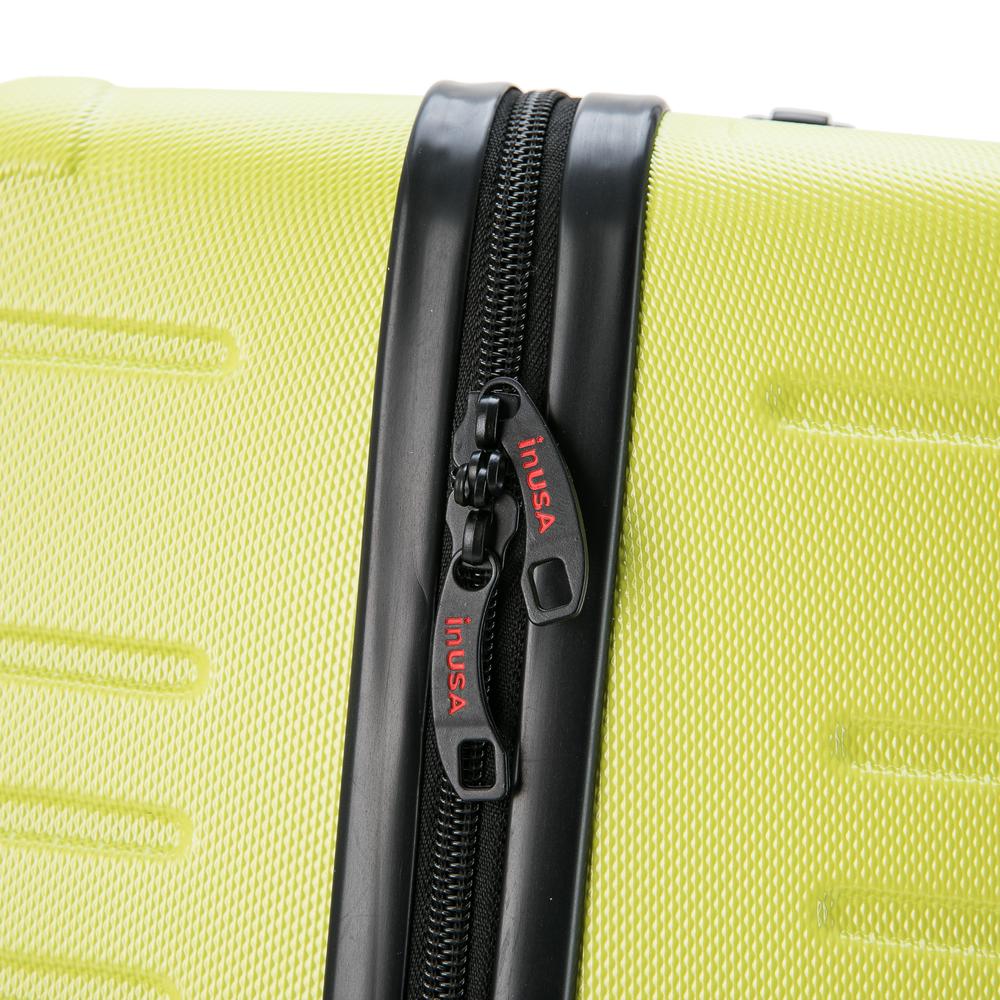 InUSA Deep lightweight hardside spinner 3 piece luggage set  20'',24'', 28'' Green. Picture 6