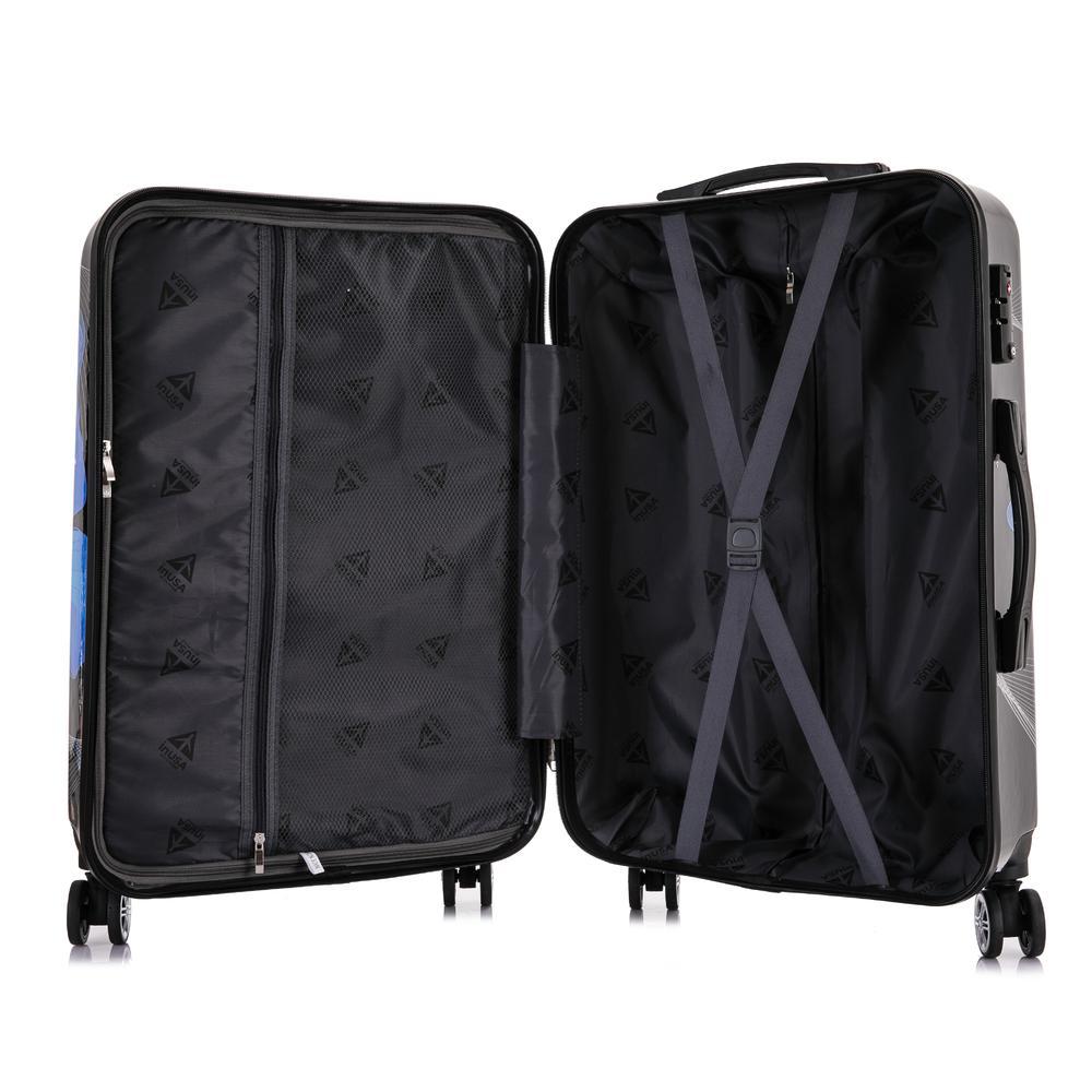 InUSA Prints Lightweight Hardside Spinner 3 Piece Set 20'',24'',28'' Black Butterfly. Picture 7