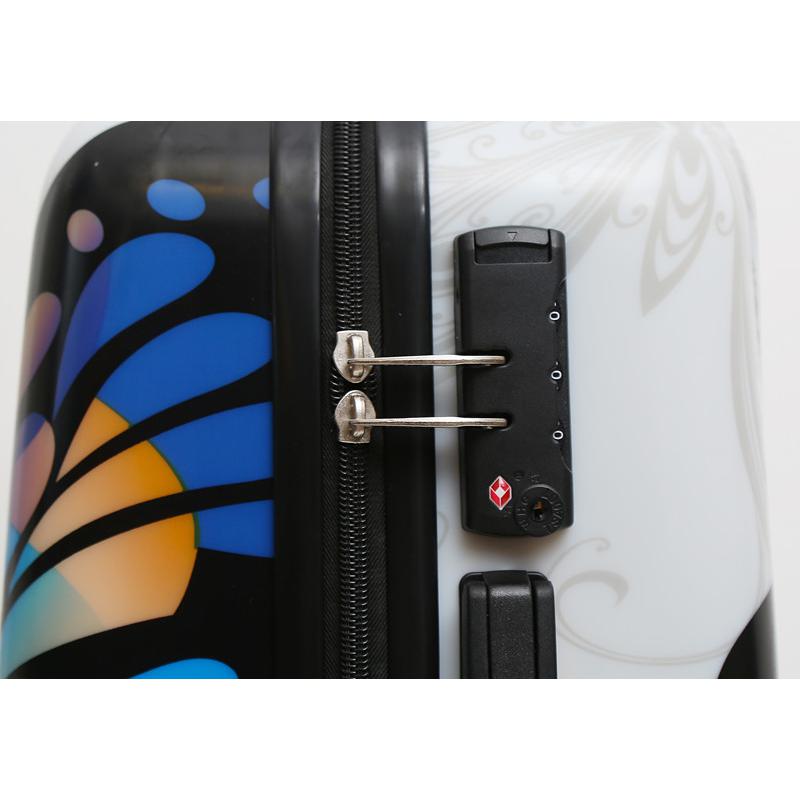 InUSA Prints Lightweight Hardside Spinner 3 Piece Set 20'',24'',28'' Butterfly. Picture 6
