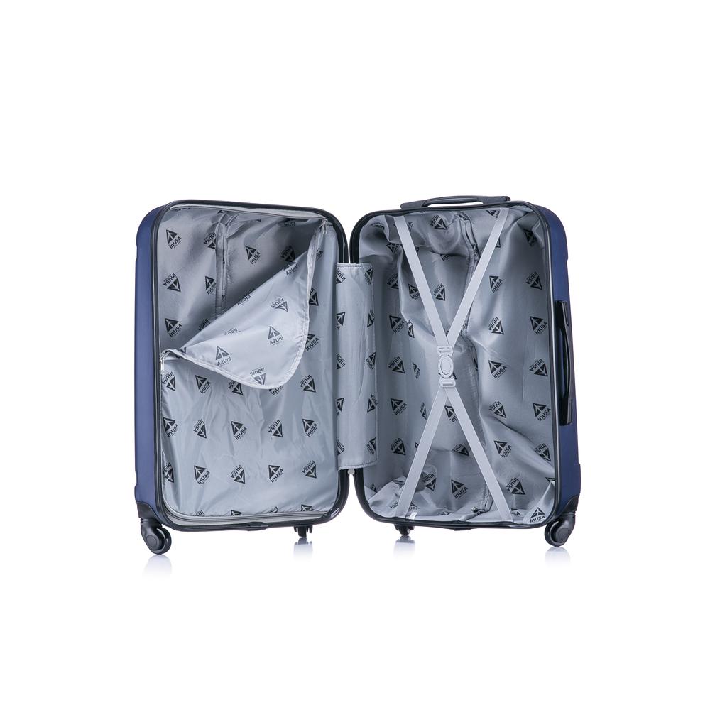 InUSA Pilot lightweight hardside spinner 3 piece Set 20”, 24", 28" Navy Blue. Picture 2