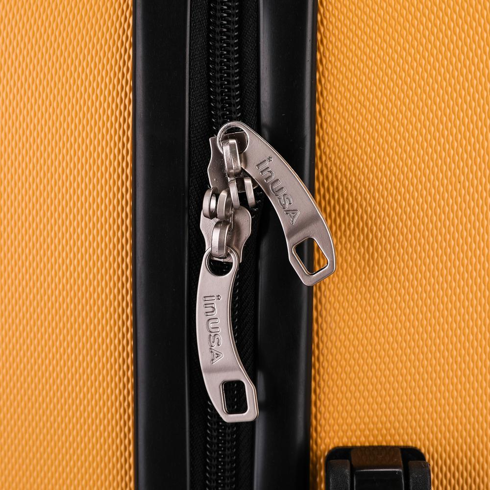 InUSA Pilot lightweight hardside spinner 3 piece Set 20”, 24", 28" Mustard. Picture 9