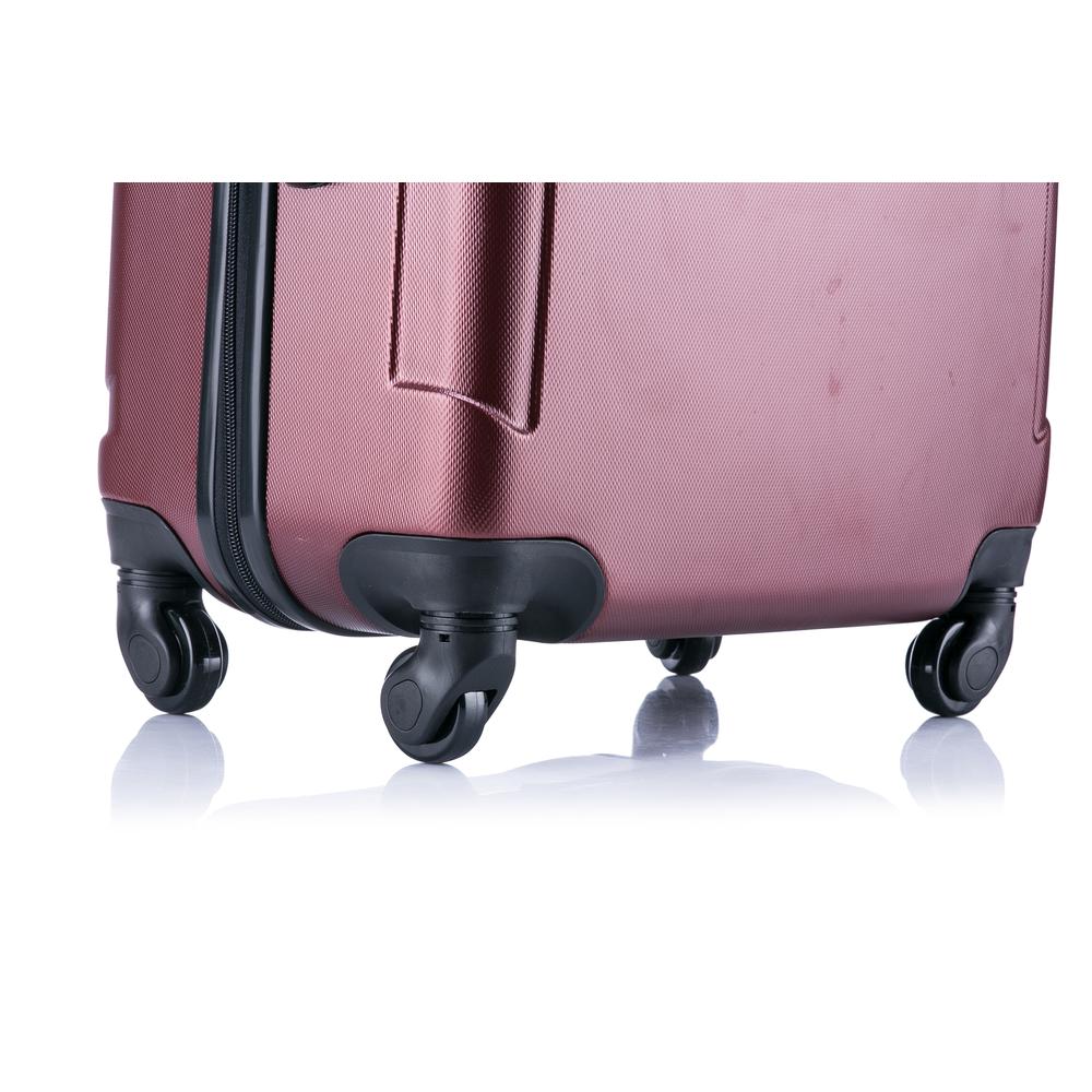 InUSA Pilot lightweight hardside spinner 3 piece Set 20”, 24", 28" Wine. Picture 7