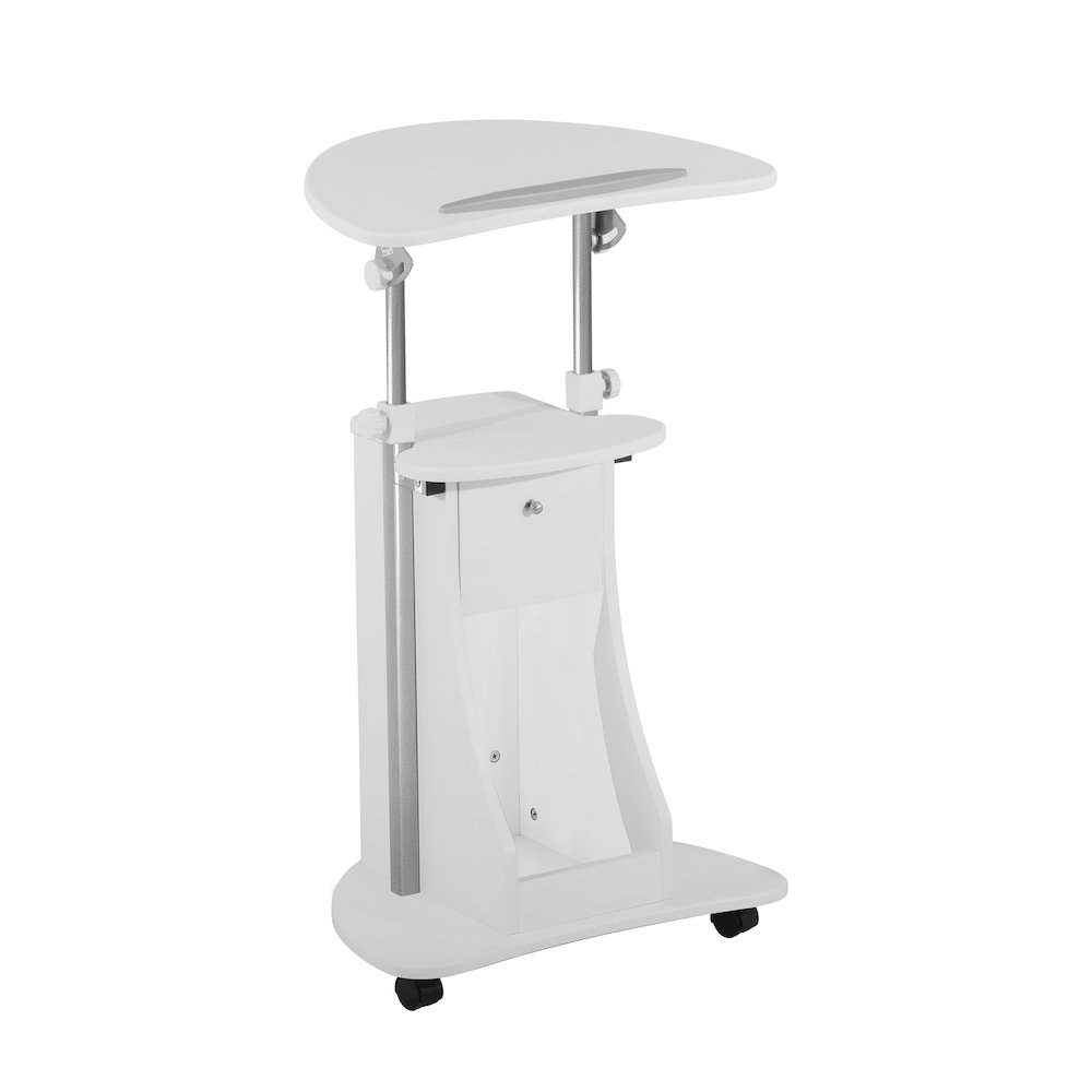 Sit-to-Stand Rolling Adjustable Storage Medical Laptop Computer Cart. Picture 1