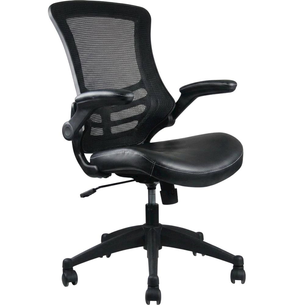 Black Mid-Back Mesh Office Chair with Adjustable Armrests for Comfort. Picture 3