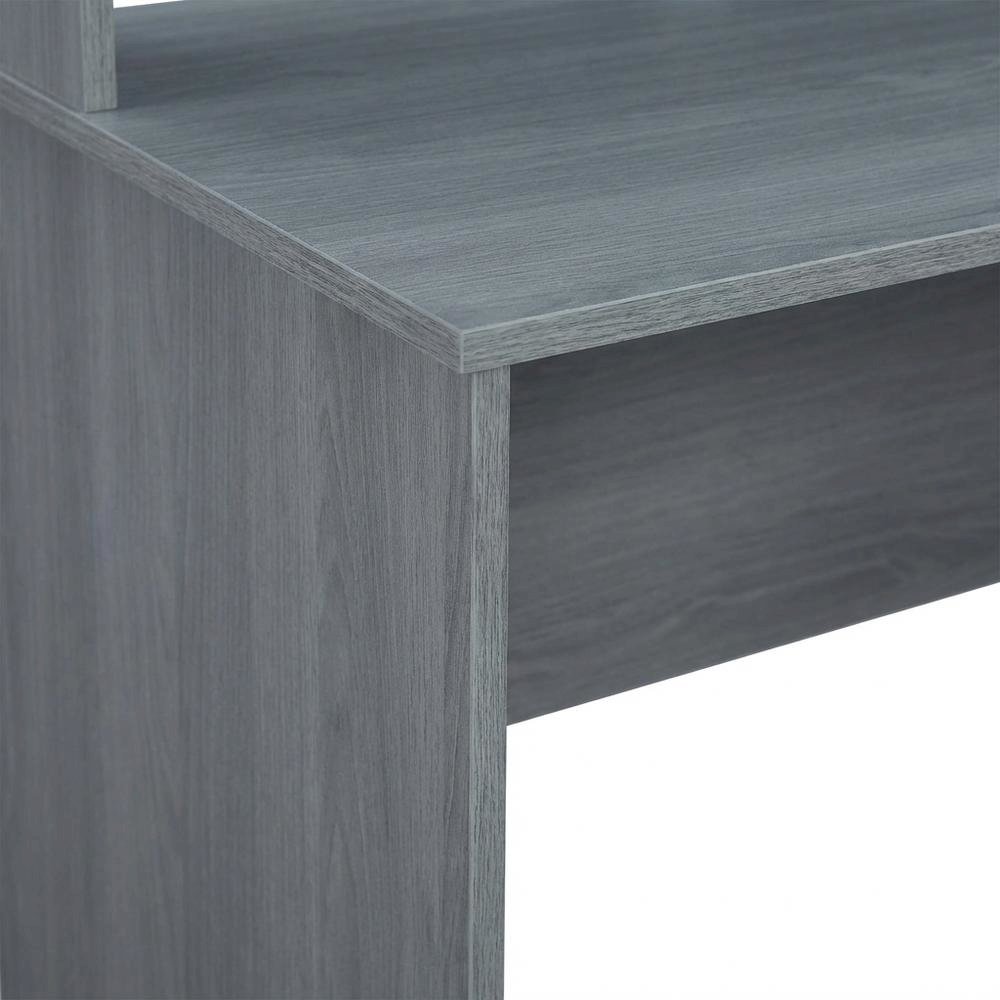 Wood Finish Desk with Hutch in Elegant Brown and Spacious Storage. Picture 6