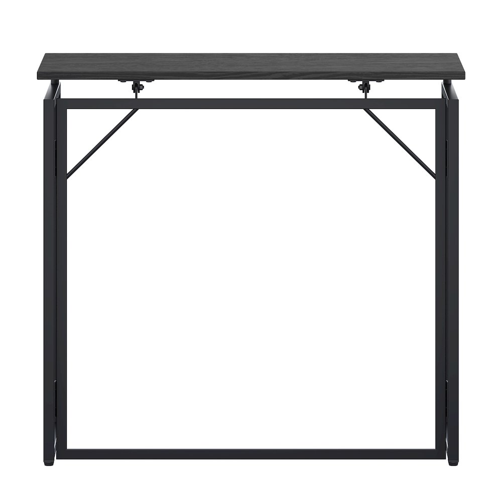 31.5” Folding Desk for Small Spaces, No Assembly Required, Black. Picture 6