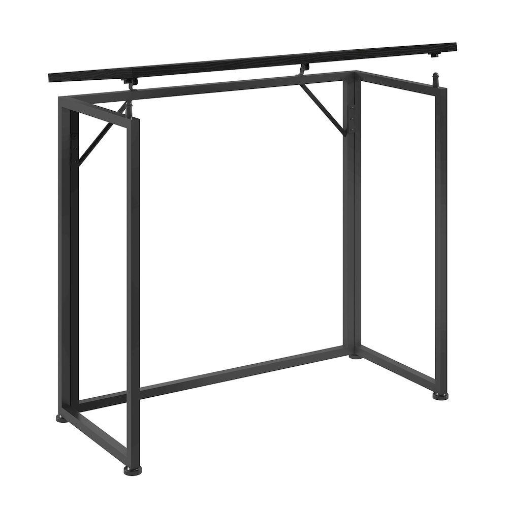 31.5” Folding Desk for Small Spaces, No Assembly Required, Black. Picture 1