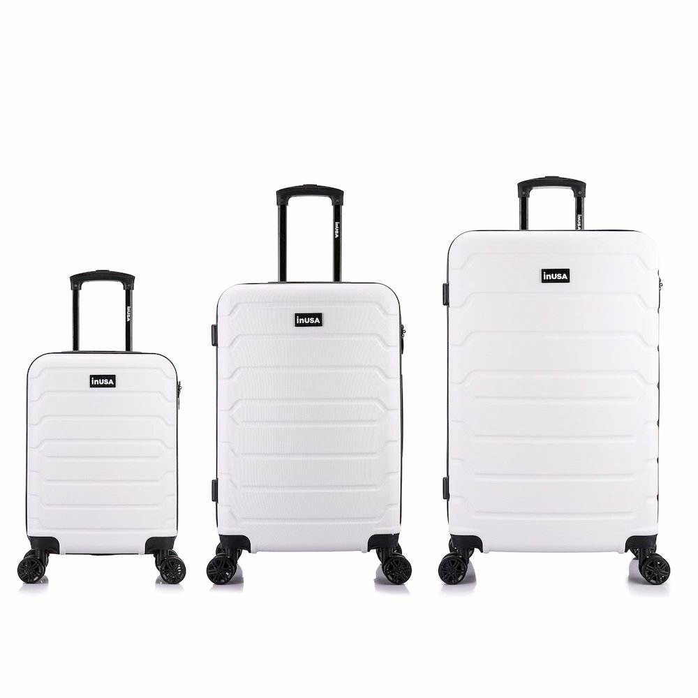 InUSA Trend lightweight hardside spinner 3 piece luggage set  20'',24'', 28'' White. Picture 2